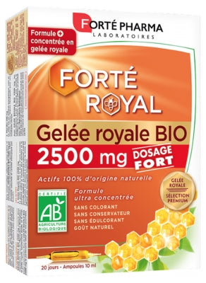 Forté Pharma Forté Royal Royal Jelly 2500 Mg Organic 20 Phials Of 10Ml