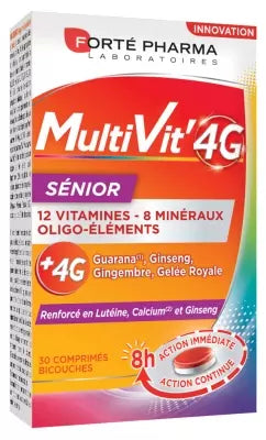 Forté Pharma Multivit'4G Senior 30 Bi-Layers Tablets