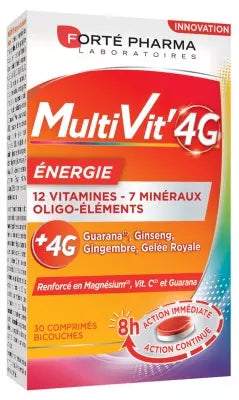 Forté Pharma Multivit' 4G Energy 30 Bi-Layers Tablets