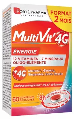Forté Pharma Multivit'4G Energy 60 Two-Layer Tablets