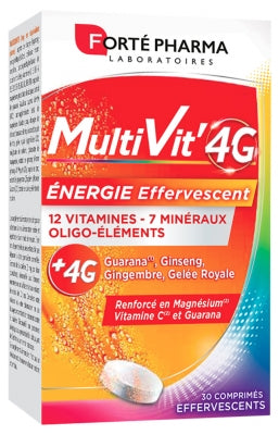 Forté Pharma Multivit'4G Energy 30 Effervescent Tablets