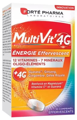 Forté Pharma Multivit'4G Energy 30 Effervescent Tablets