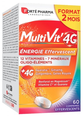 Forté Pharma Multivit'4G Energy 60 Effervescent Tablets