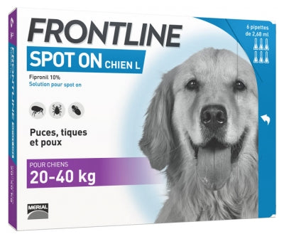 Frontline Spot-On Dog Size L (20-40Kg) 6 Pipettes