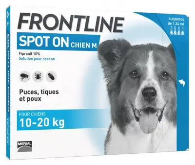 Frontline Spot-On Dog Size M (10-20Kg) 4 Pipettes