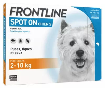 Frontline Spot-On Dog Size S (2-10Kg) 4 Pipettes