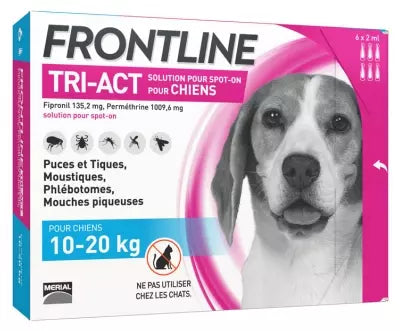 Frontline Tri-Act Dogs 10-20Kg 6 Pipettes