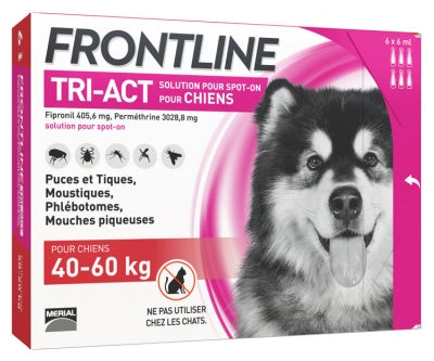 Frontline Tri-Act Dogs 40-60Kg 6 Pipettes