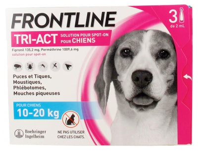 Frontline Tri-Act Dogs 10-20Kg 3 Pipettes