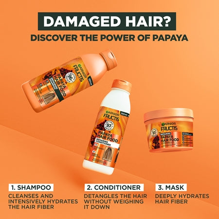 Garnier Fructis Papaya Hair Food Regenerating Shampoo For Damaged Hair 