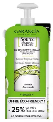 Garancia Source Micellaire Enchantée Micellar Cleansing Water Sweet Almond Eco-Refill 400Ml + Eco-Refill 400Ml