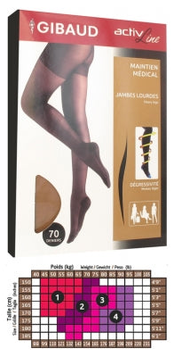 Gibaud Activline Support Tights 70 Deniers Bronze