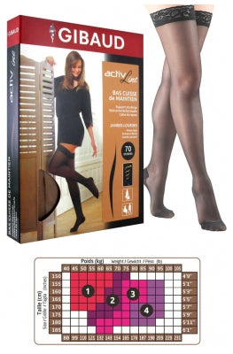 Gibaud Activline Support Stockings 70 Deniers Black