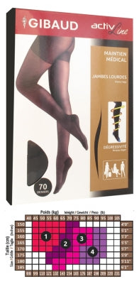 Gibaud Activline Support Tights 70 Deniers Black