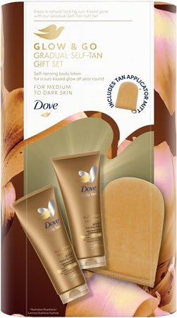Dove Glow & Go Gradual Self-Tan Gift Set Perfect Tanning Set 