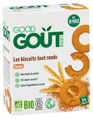 Good Goût Organic Round Cocoa Biscuits From 10 Months 20 Biscuits