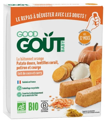 Good Goût The Orange Stick Sweet Potatoe Lentils Coral Pumpkin From 12 Months Organic 6 Sticks