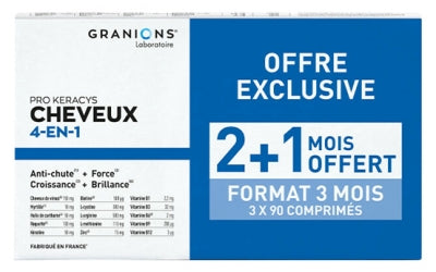 Granions Pro Keracys 4In1 Hair 3 X 90 Tablets Including 90 Tablets Free