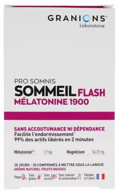 Granions Pro Somnis Sleep Flash Melatonin 1900 20 Sublingual Tablets