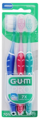 Gum Pro Toothbrush Medium Trio Pack