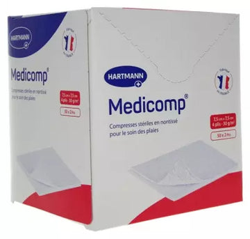 Hartmann Medicomp Non-Woven Sterile Compresses 7.5 X 7.5Cm 50 X 2 Pieces