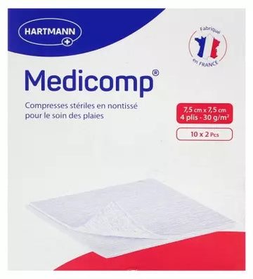 Hartmann Medicomp S 40 Non-Woven Sterile Compresses 7.5 X 7.5Cm 10 X 2 Pcs