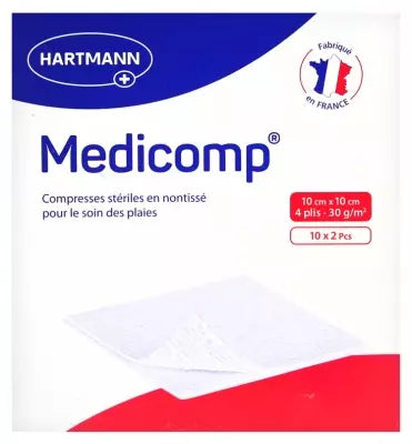 Hartmann Medicomp Sterile Non-Woven Compresses 10 X 10Cm 10 X 2 Compresses