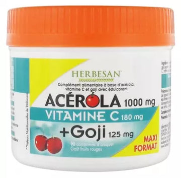 Herbesan Acerola 1000 Mg Vitamin C 180 Mg + Goji 125 Mg 90 Tablets