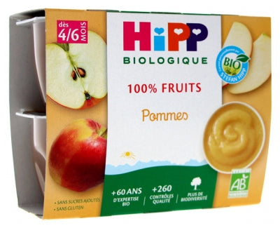 Hipp 100% Fruit Apples From 4/6 Months Organic 4 Jars