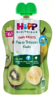 Hipp 100% Fruits Gourd Pears Bananas Kiwis From 6 Months Organic 90G