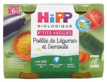 Hipp P'Tits Veggies Fried Vegetables And Semolina From 6 Months Organic 2 Jars