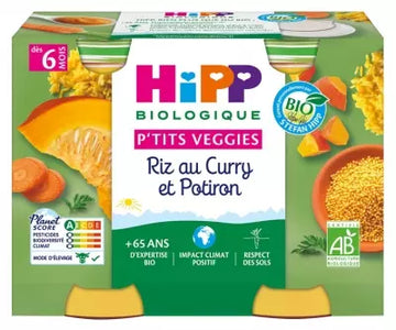 Hipp P'Tits Veggies Rice With Curry And Pumpkin From 6 Months Organic 2 Pots