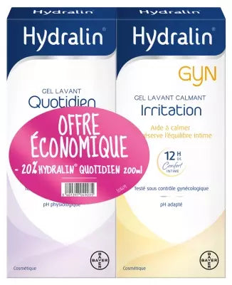 Hydralin Gyn Irritation Calming Cleansing Gel 200Ml + Daily Cleansing Gel 200Ml 20% Off