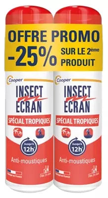 Insect Ecran Anti-Mosquito Skin Repellent Spray Special Tropics Pack Of 2 X 75 Ml Special Offer