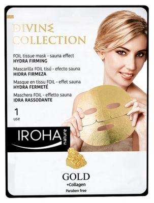 Iroha Nature Divine Collection Hydra Firming Foil Tissue Mask Gold 24K 25Ml