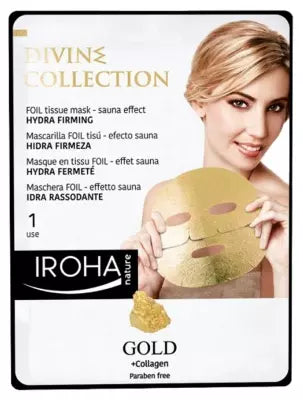 Iroha Nature Divine Collection Hydra Firming Foil Tissue Mask Gold 24K 25Ml