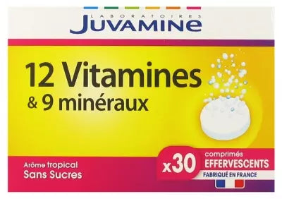 Juvamine 12 Vitamins & 9 Minerals 30 Effervescent Tablets