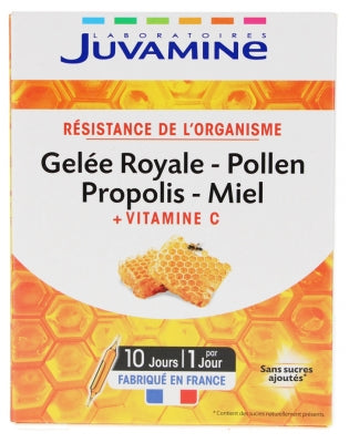 Juvamine Royal Jelly Pollen Propolis Honey + Vitamin C 10 Vials