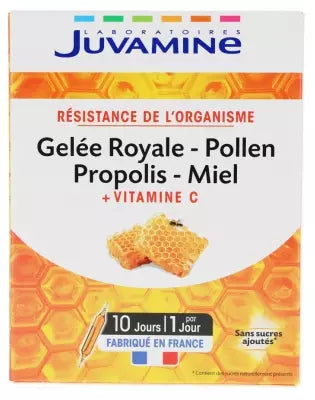 Juvamine Royal Jelly Pollen Propolis Honey + Vitamin C 10 Vials