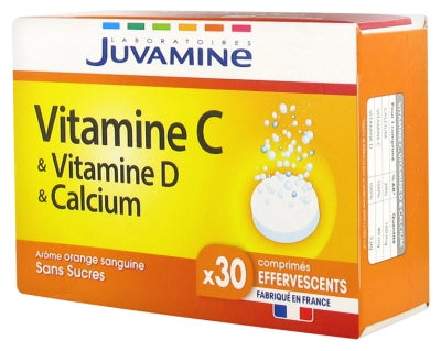 Juvamine Vitamin C Vitamin D Calcium 30 Effervescent Tablets