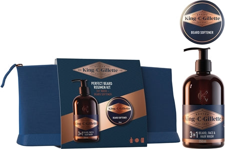 Gillette King C. Perfect Beard Regimen Kit Gift Set For Men 