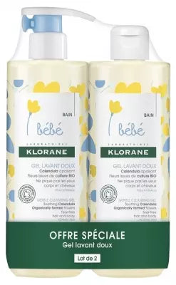 Klorane Baby Gentle Cleansing Gel 2 X 500Ml