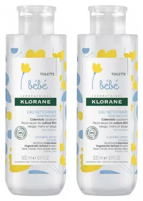 Klorane Baby No-Rinse Cleansing Water 2 X 500Ml