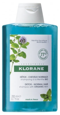 Klorane Detox - Normal Hair Shampoo With Mint Organic 200Ml