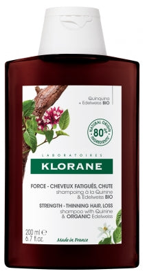 Klorane Strength - Tired Hair & Fall Shampoo With Quinine And Edelweiss Organic 200Ml