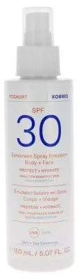 Korres Yoghurt Sunscreen Spray Emulsion Body & Face Spf30 150 Ml