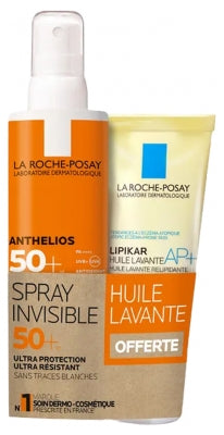 La Roche-Posay Anthelios Invisible Spray Spf50+ 200 Ml + Lipikar Cleansing Oil Ap+ 100 Ml Free