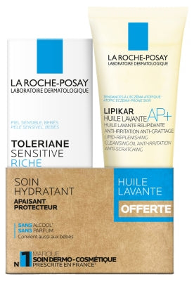 La Roche-Posay Tolériane Sensitive Rich 40Ml + La Roche Posay Lipikar Cleansing Oil Ap+ 100 Ml Free