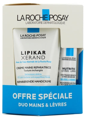 La Roche-Posay Lipikar Xerand Hand Cream 50 Ml + Nutritic Lip 4.7 Ml Special Offer