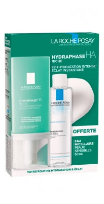 La Roche-Posay Hydraphase Ha Riche 50 Ml + Micellar Water For Sensitive Skin 50 Ml Free